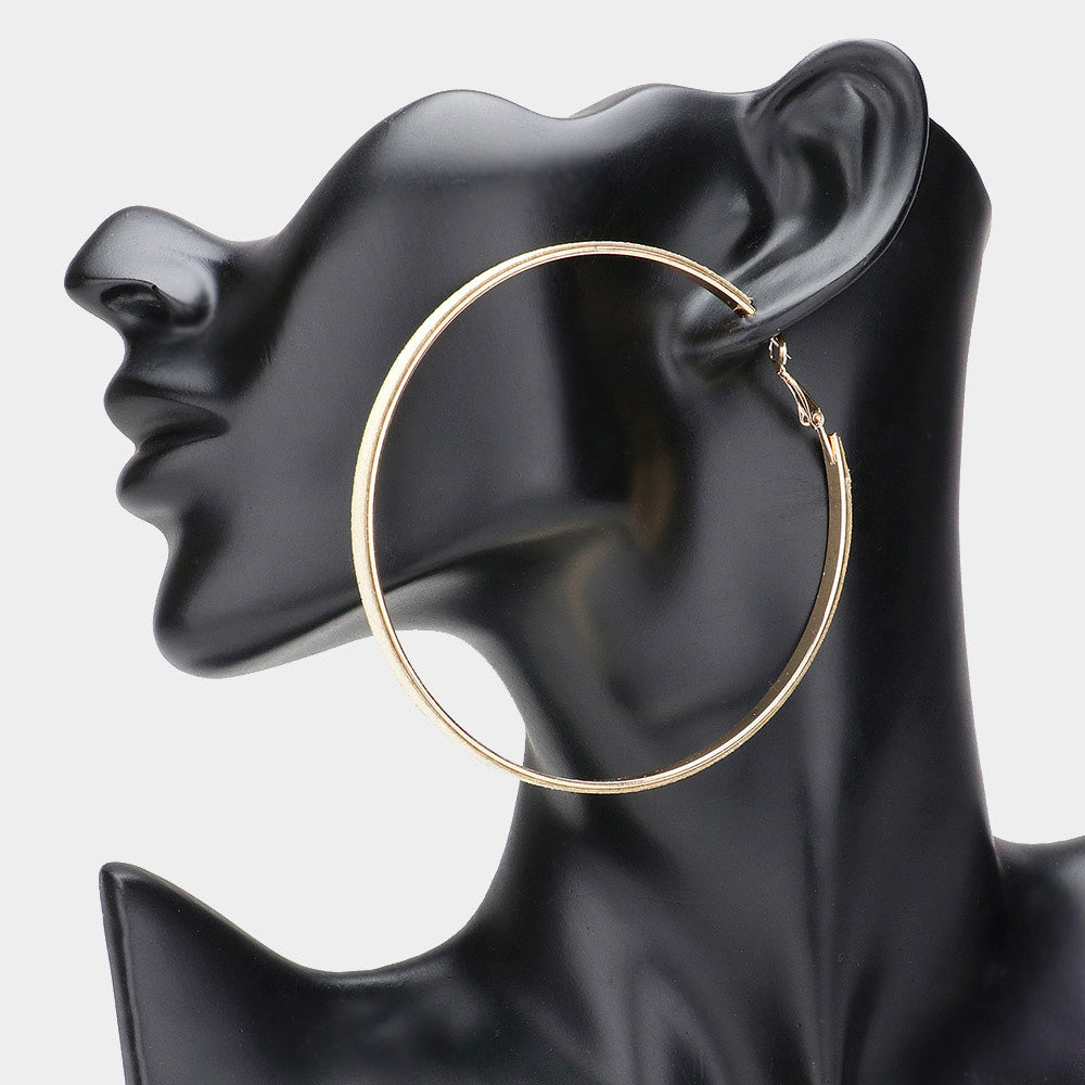 Oversized Glittered Hoop Earrings