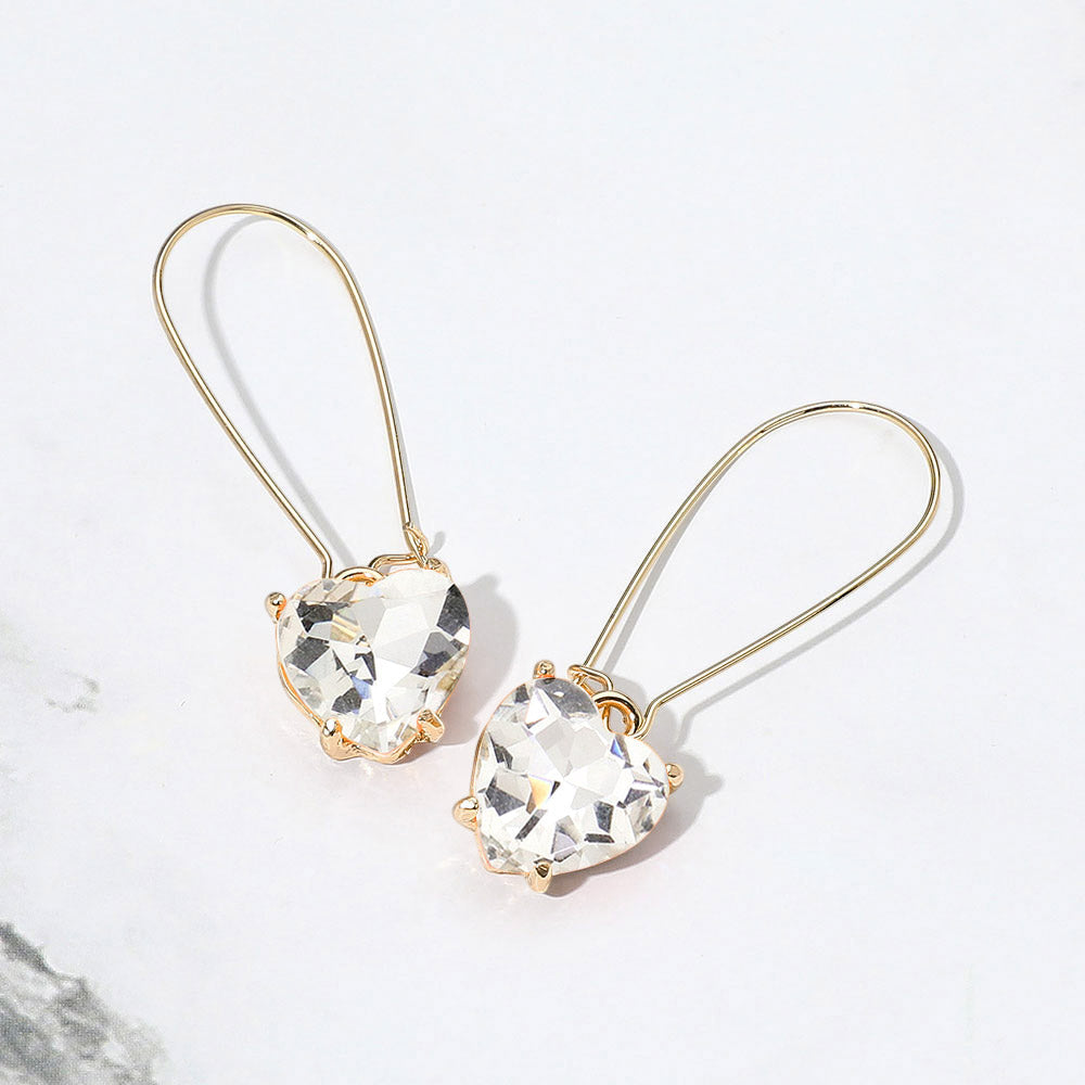 Heart Stone Cluster Dangle Earrings