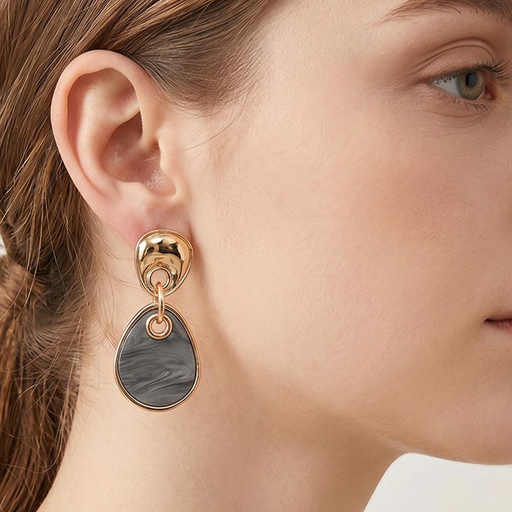 Geometric Resin Drop Earrings