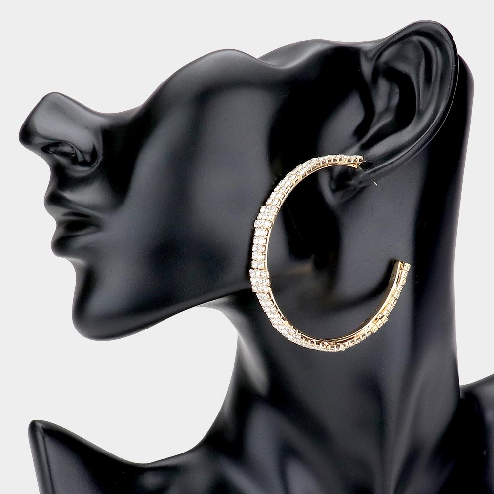 Rhinestone Half Hoop Earrings
