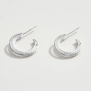 White Gold Dipped Pearl Beads Small Hoop Earrings