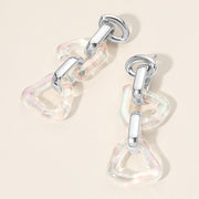 Chunky Geometric Link Drop Statement Earrings