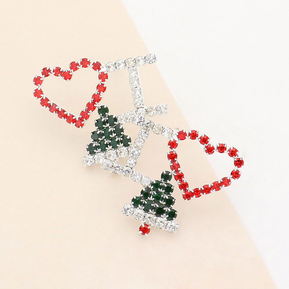 I LOVE CHRISTMAS Rhinestone Pave Earrings
