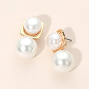 Double Pearl Drop Earrings