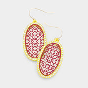 Filigree Rhinestone Pave Round Earrings