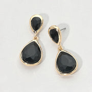 Teardrop Faceted Stone Drop Dangle Earrings