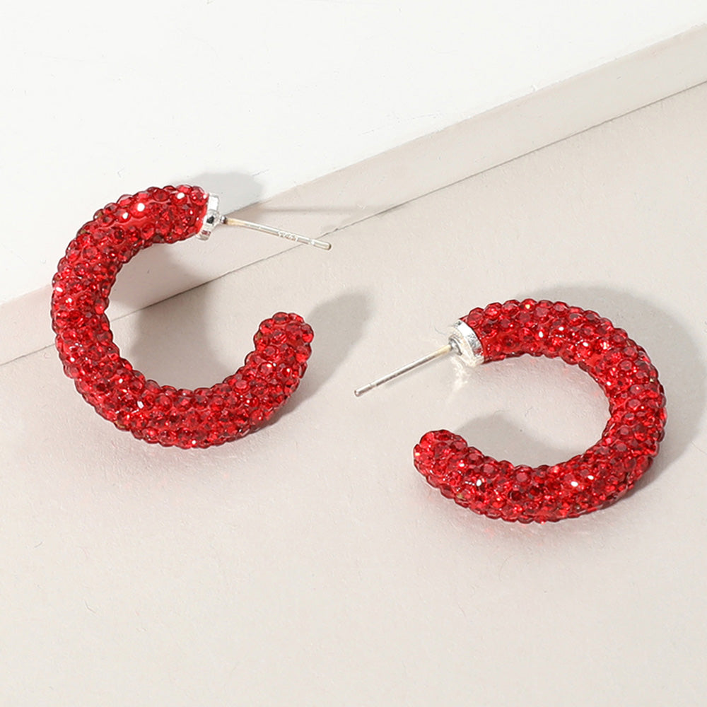 Bling Studded Hoop Earrings
