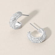 18K Gold Dipped Bling Stone Studded Mini Hoop Earrings