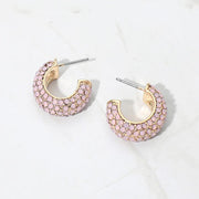 Stone Pave Hoop Earrings