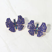 Rhinestone Studded Butterfly Statement Earrings
