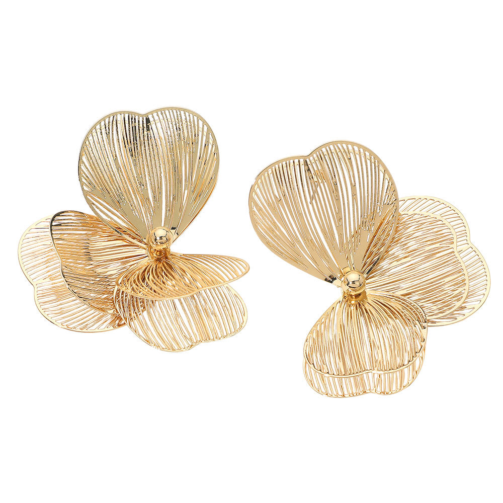 Triple Cutout Petal Earrings