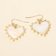 Mother of Pearl Heart Drop Earrings