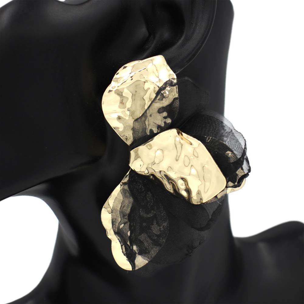 Oversized Sculpted Floral Petal Earrings