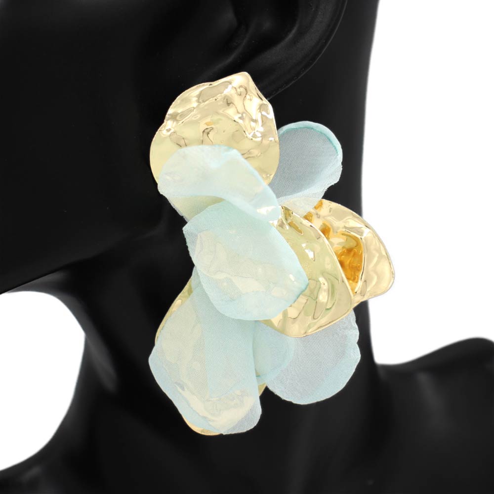 Oversized Sculpted Floral Petal Earrings