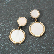 Double Disc Charm Drop Earrings