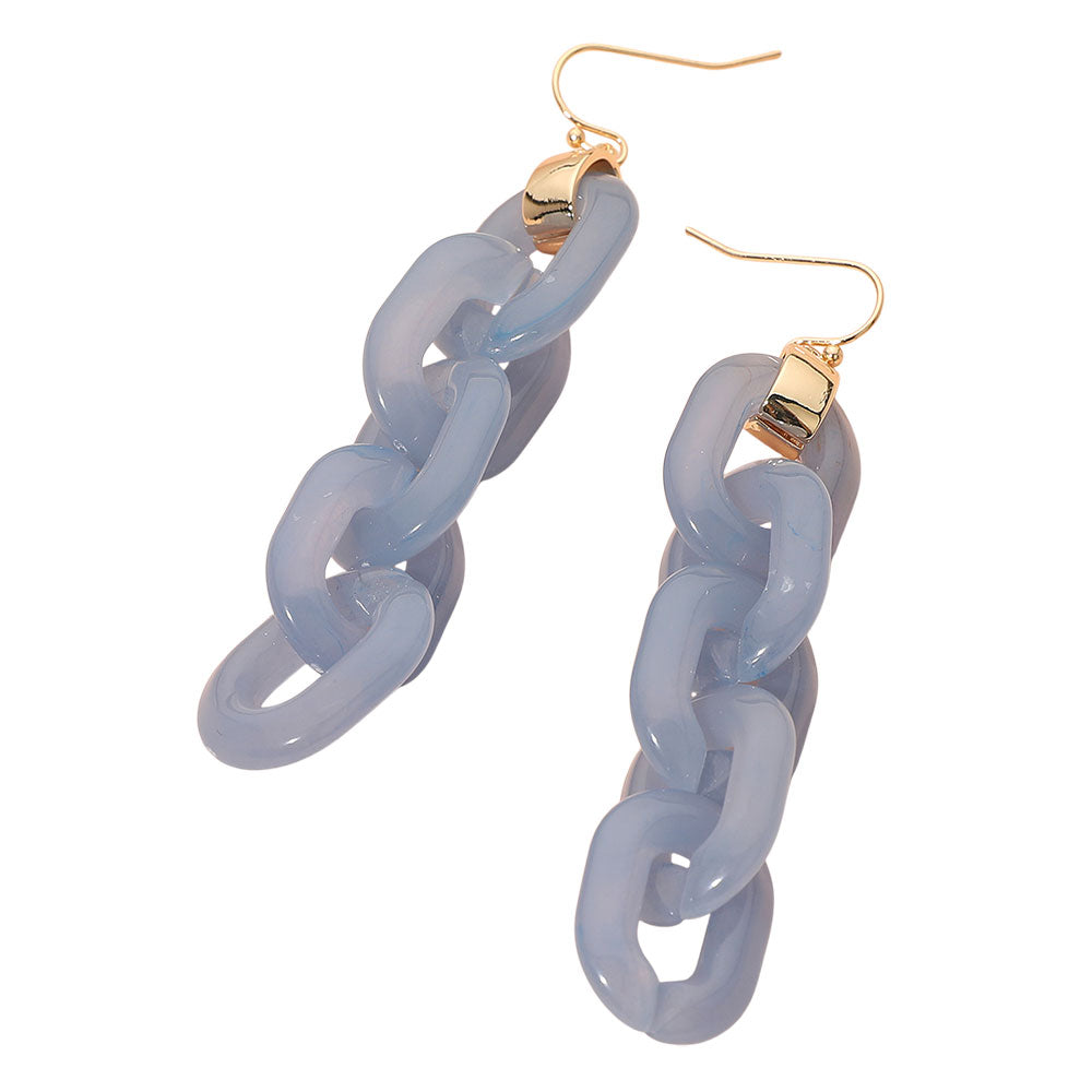 Bold Resin Chain Link Drop Earrings
