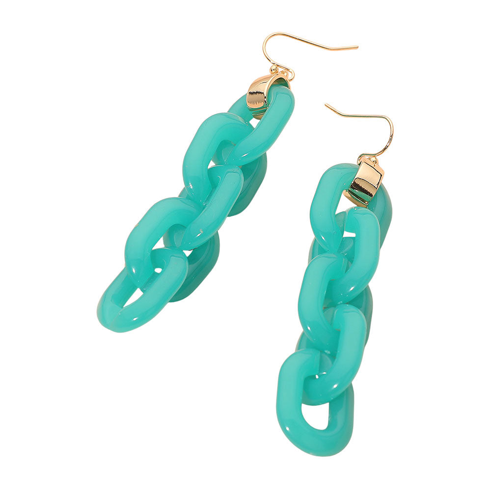 Bold Resin Chain Link Drop Earrings