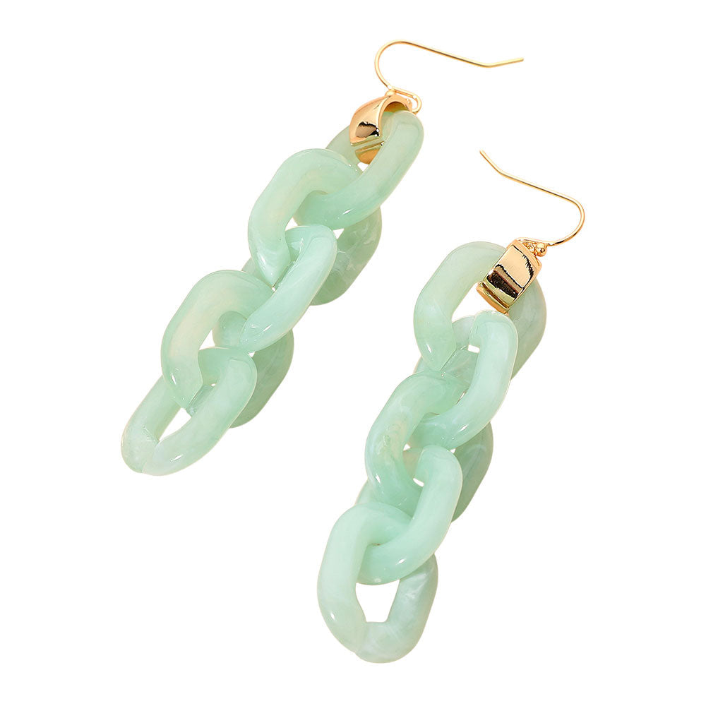 Bold Resin Chain Link Drop Earrings