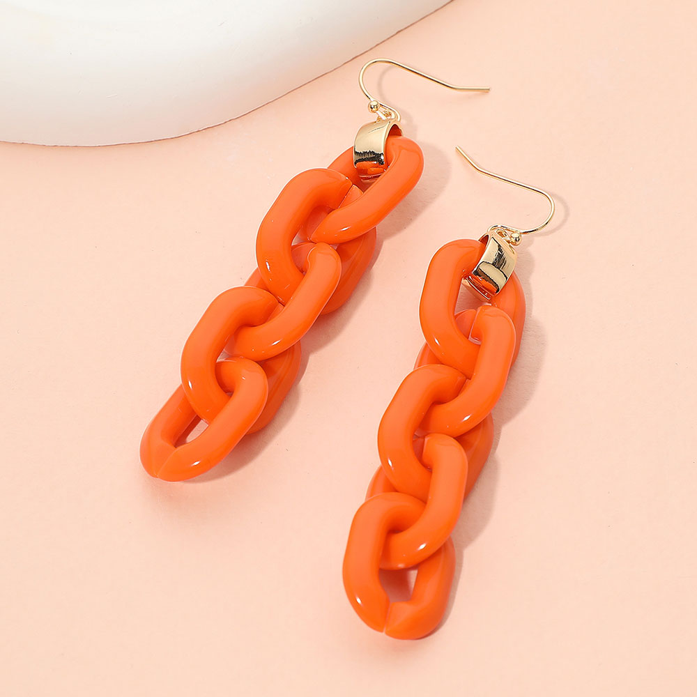 Bold Resin Chain Link Drop Earrings
