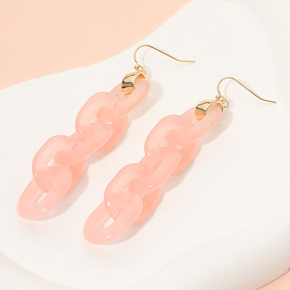 Bold Resin Chain Link Drop Earrings