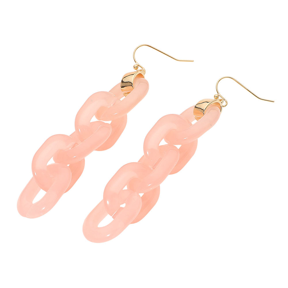 Bold Resin Chain Link Drop Earrings