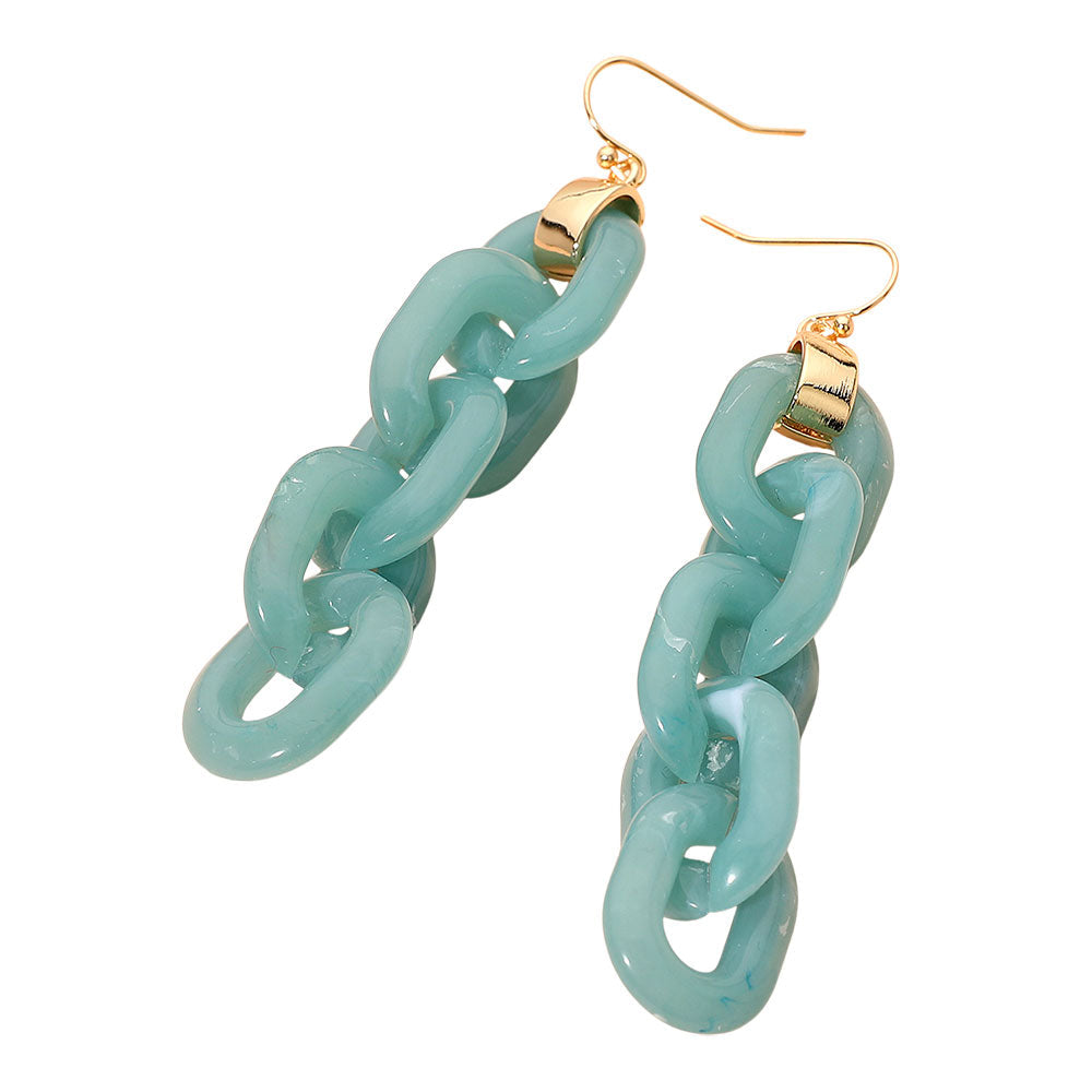 Bold Resin Chain Link Drop Earrings