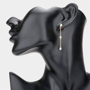 Evil Eye Round Stone Link Linear Dangle Earrings