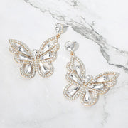 Crystal Butterfly Drop Dangle Statement Earrings