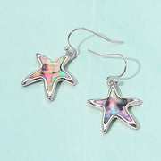 Abalone Starfish Dangle Earrings