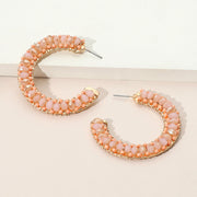 Seed Beaded Hoop Earrings