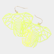 Brass Metal Cutout Elephant Dangle Earrings