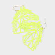Brass Metal Cutout Horse Dangle Earrings