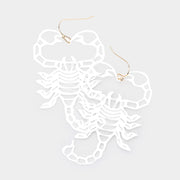 Brass Metal Cutout Scorpion Dangle Earrings