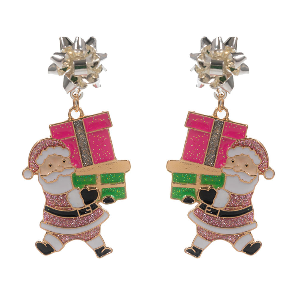 Holiday Gift Santa Dangle Earrings