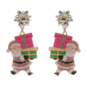 Holiday Gift Santa Dangle Earrings