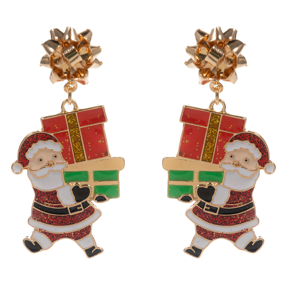 Holiday Gift Santa Dangle Earrings
