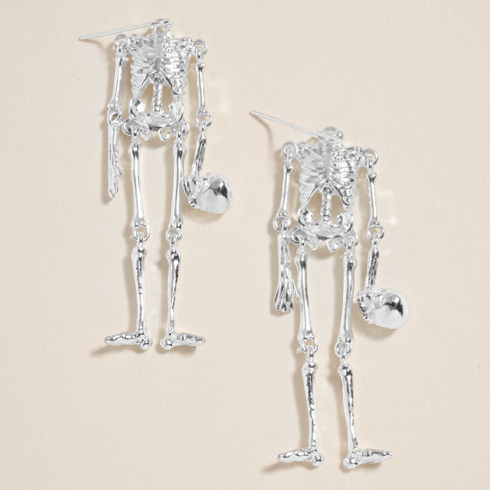 Head Off Halloween Skeleton Dangle Earrings