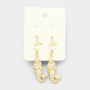 3Pairs Pearl Mermaid Earrings