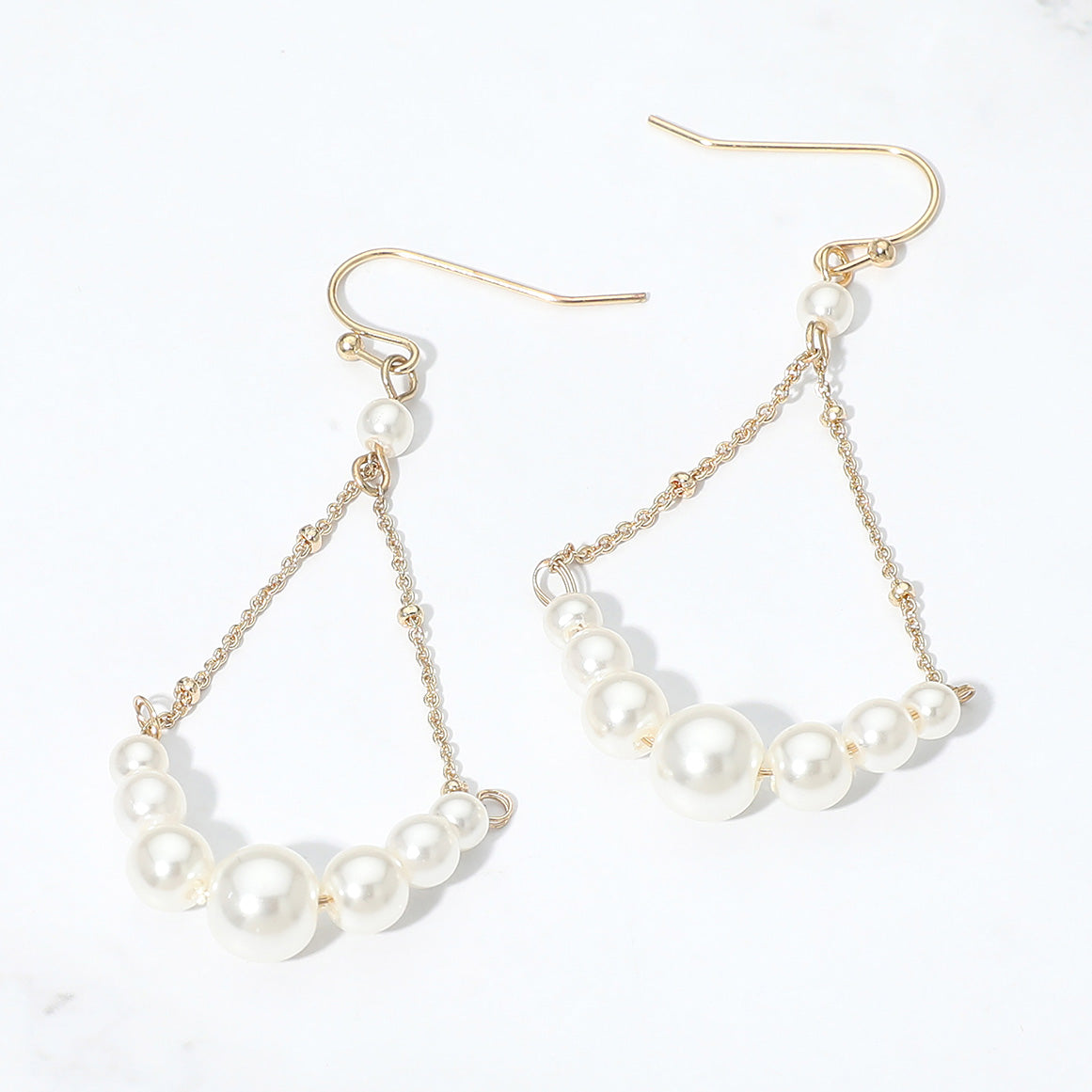 Pearl Chain Drop Earrings
