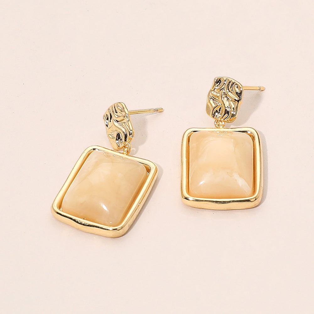Resin Square Dangle Earrings