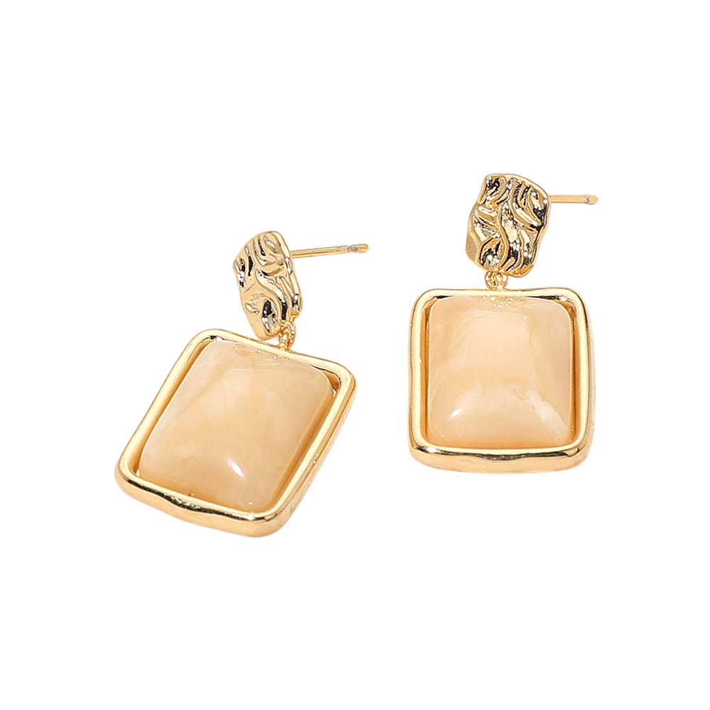 Resin Square Dangle Earrings