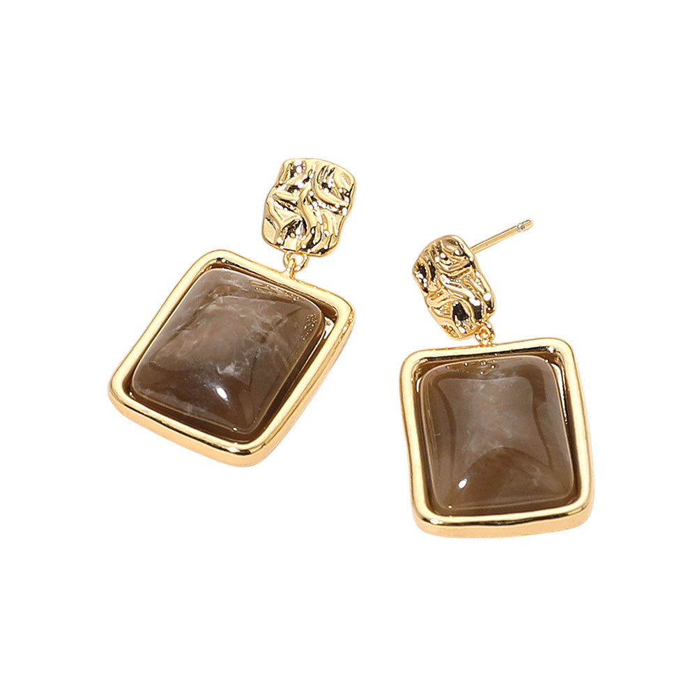 Resin Square Dangle Earrings