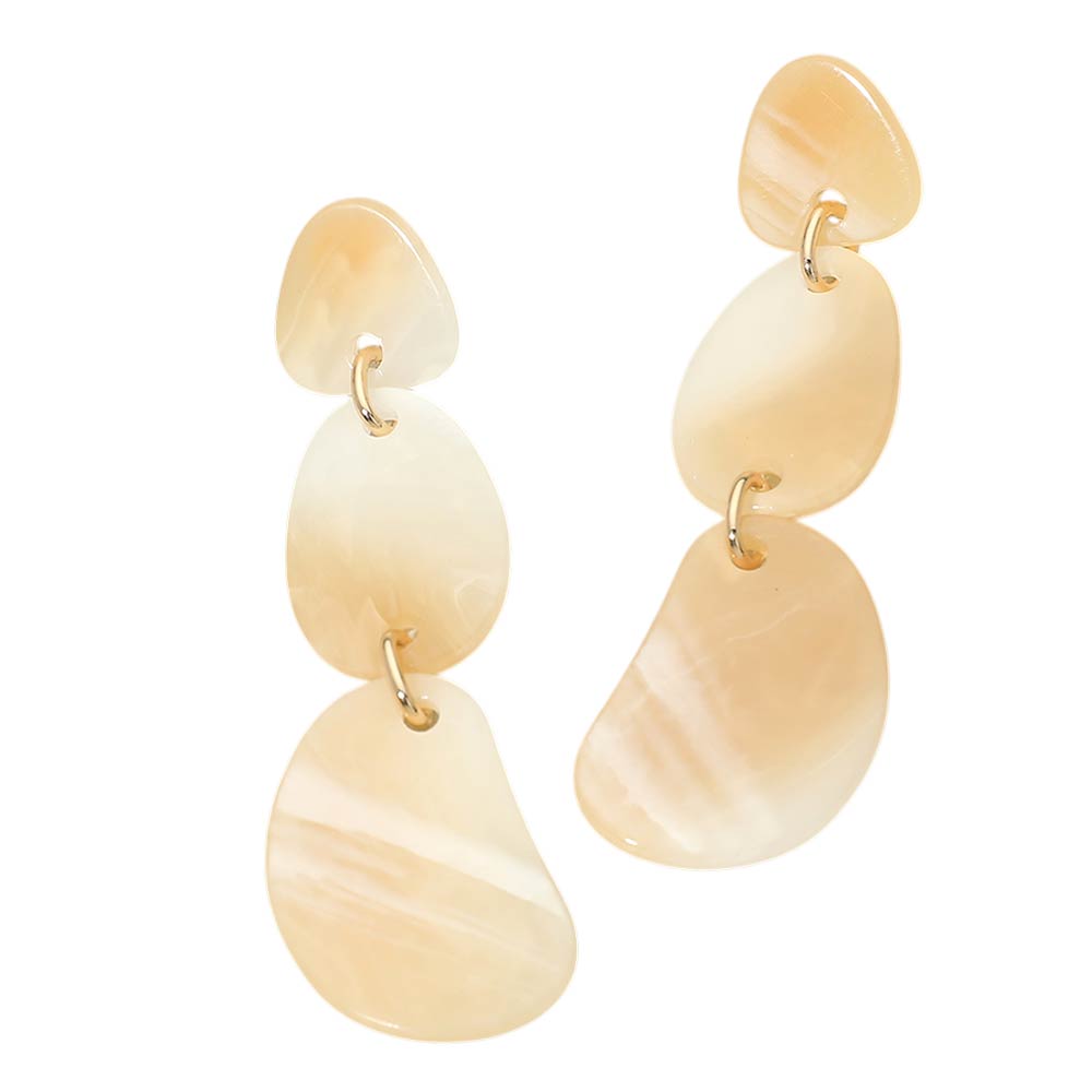 Abstract Resin Plate Link Drop Statement Earrings
