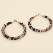 Leopard Fabric Wrapped Hoop Earrings