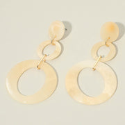 Geometric Resin Circle Link Drop Statement Earrings
