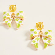 Tennis Ball Bow Drop Dangle Earrings