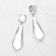 Faceted Long Teardrop Statement Earrings