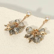 Faceted Beaded Cluster Drop Earrings