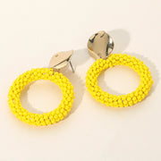 Seed Bead Open Circle Dangle Earrings