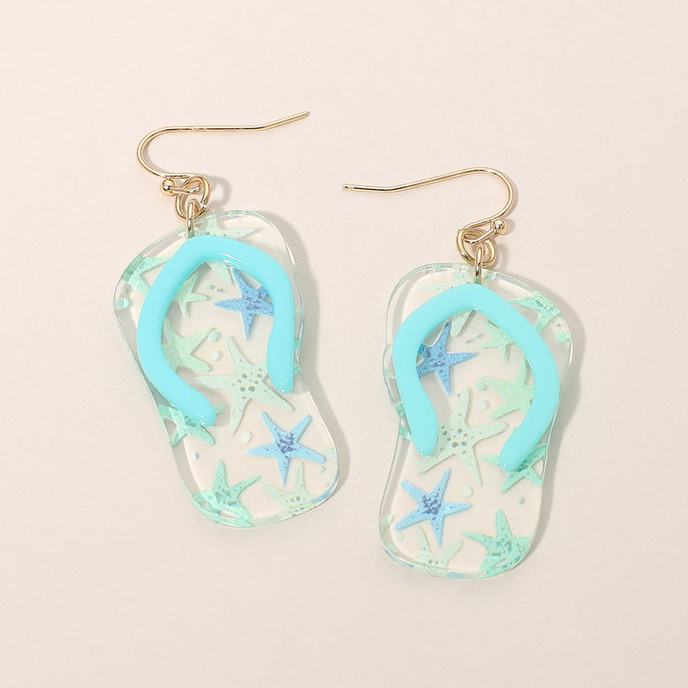 Flip Flop Charm Drop Dangle Earrings